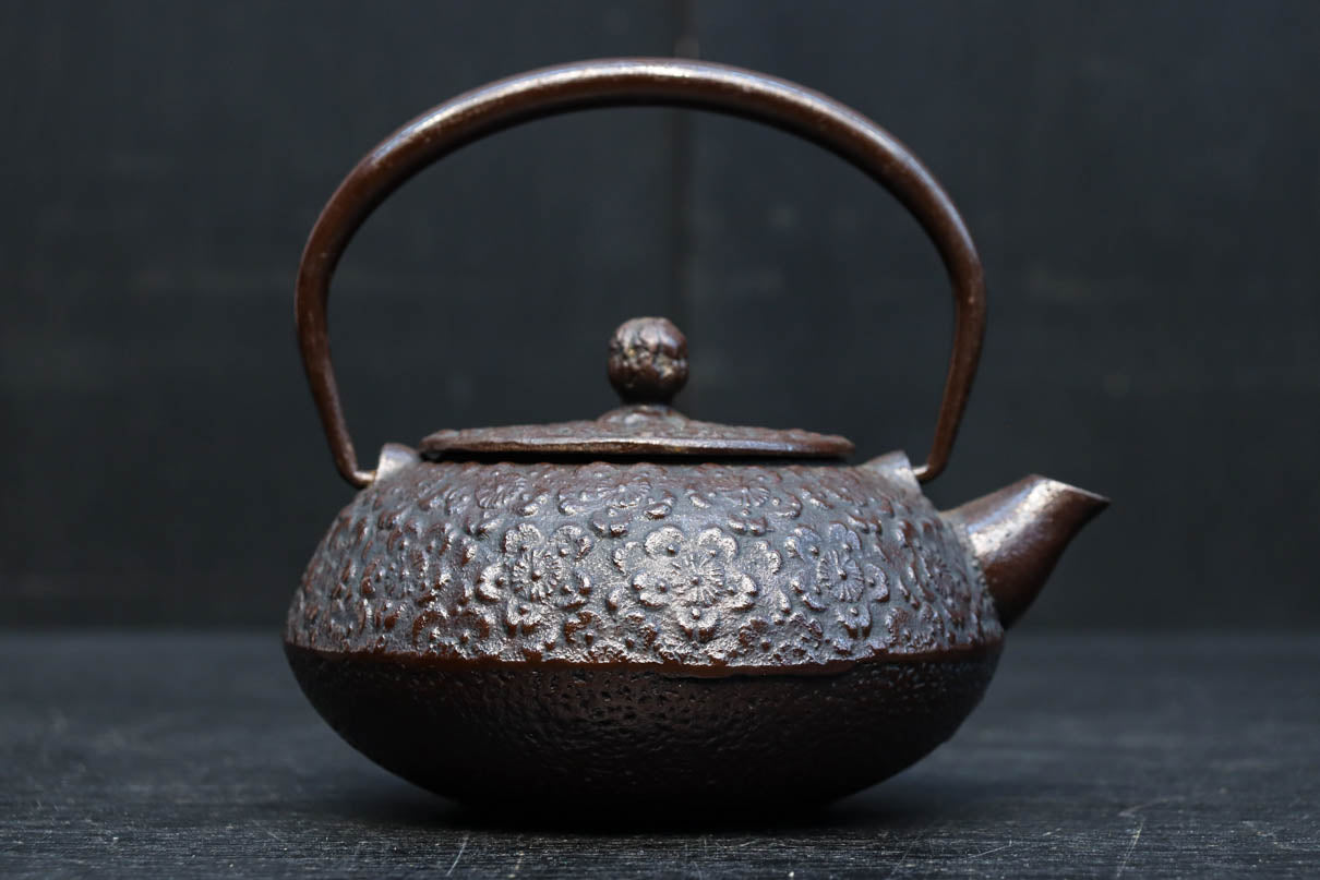 茶道具　小振りな　鉄瓶 南部鉄器 鉄瓶 平丸アラレ 2.3L OH-318 Shinwadenki