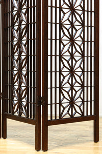 麻の葉組子の帯装飾が華やかな四つ折り衝立　DC8195