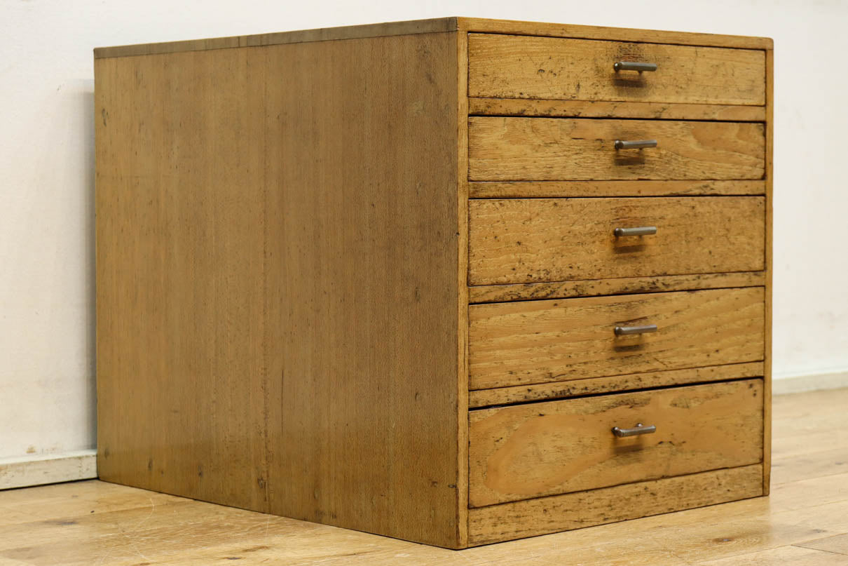 小引き出し 小物入れ 古道具 昭和レトロ 小箪笥 木製 鶴【⑫001m】 昭和レトロ 木箱 小引出し 小物入れ 裁縫箱 ミニタンス 小箪笥