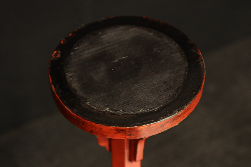 明るい朱の色艶に包まれたぼんぼり台　DC8207　2個1セット