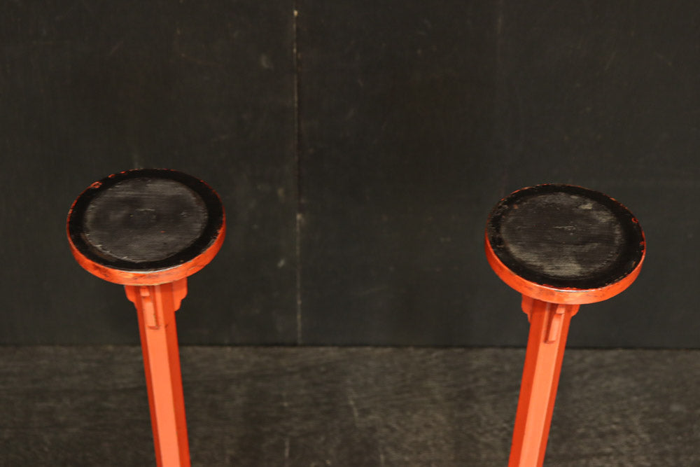 明るい朱の色艶に包まれたぼんぼり台　DC8207　2個1セット