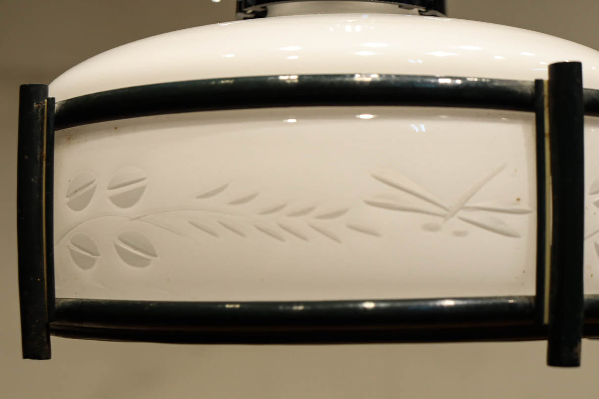 稲とトンボの透かし模様がほのかに浮かぶ電笠　DC8216