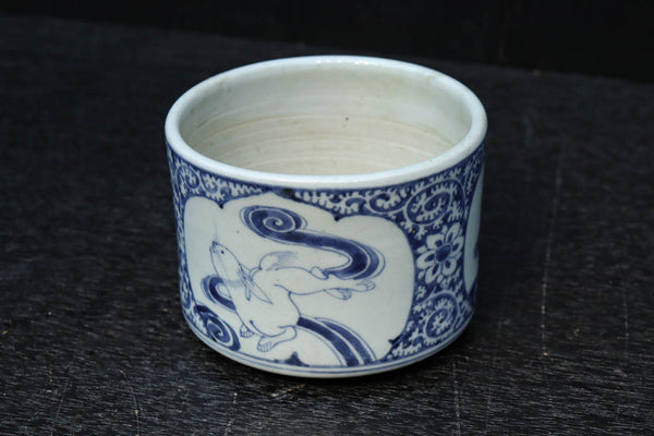 mf508⑧『呉須 麦わら 沓形 猪口』＊　/骨董品 古美術 アンティーク mf508⑧『呉須 麦わら 沓形 猪口』＊ /骨董品 古美術