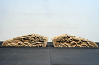 龍へと昇華する鯉の滝昇りを描いた立体彫刻が素晴らしい梁飾り　DC8223ab　在庫(a:1 b:1)枚