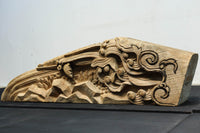 龍へと昇華する鯉の滝昇りを描いた立体彫刻が素晴らしい梁飾り　DC8223ab　在庫(a:1 b:1)枚