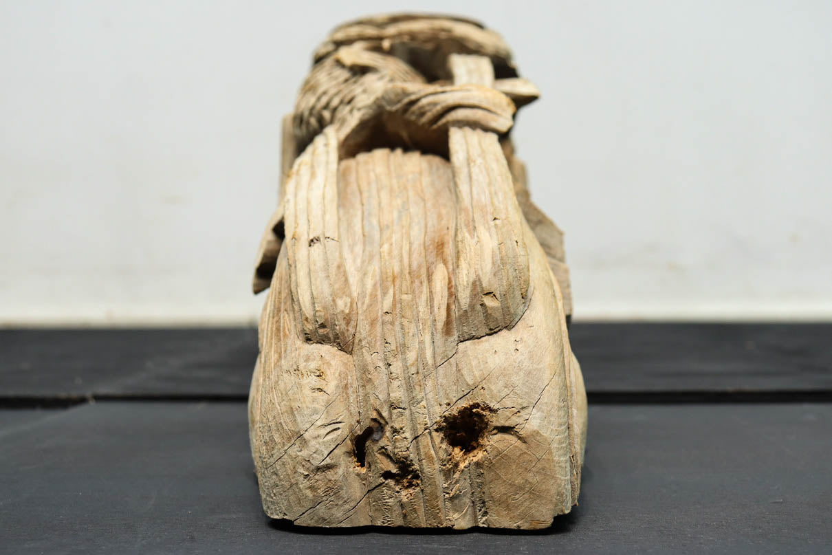 龍へと昇華する鯉の滝昇りを描いた立体彫刻が素晴らしい梁飾り　DC8223ab　在庫(a:1 b:1)枚