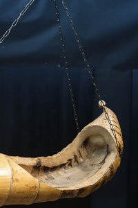 自然な竹の風合いある吊るし花器　DC8224