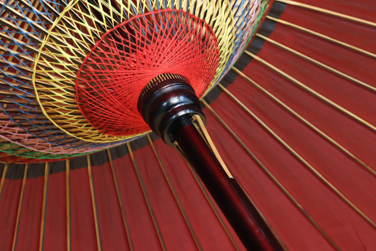 朱の色彩が映える野点傘(のだてかさ)セット DC8225 在庫1組 – 古福庵