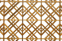 木枠内に幾何学模様をびっしり組み凛とした眺めの2つ折り衝立　DC8231