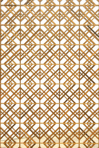 木枠内に幾何学模様をびっしり組み凛とした眺めの2つ折り衝立　DC8231