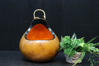 丸みがあり愛嬌あるふくべ細工のかぼちゃ型炭入れ　DC8237