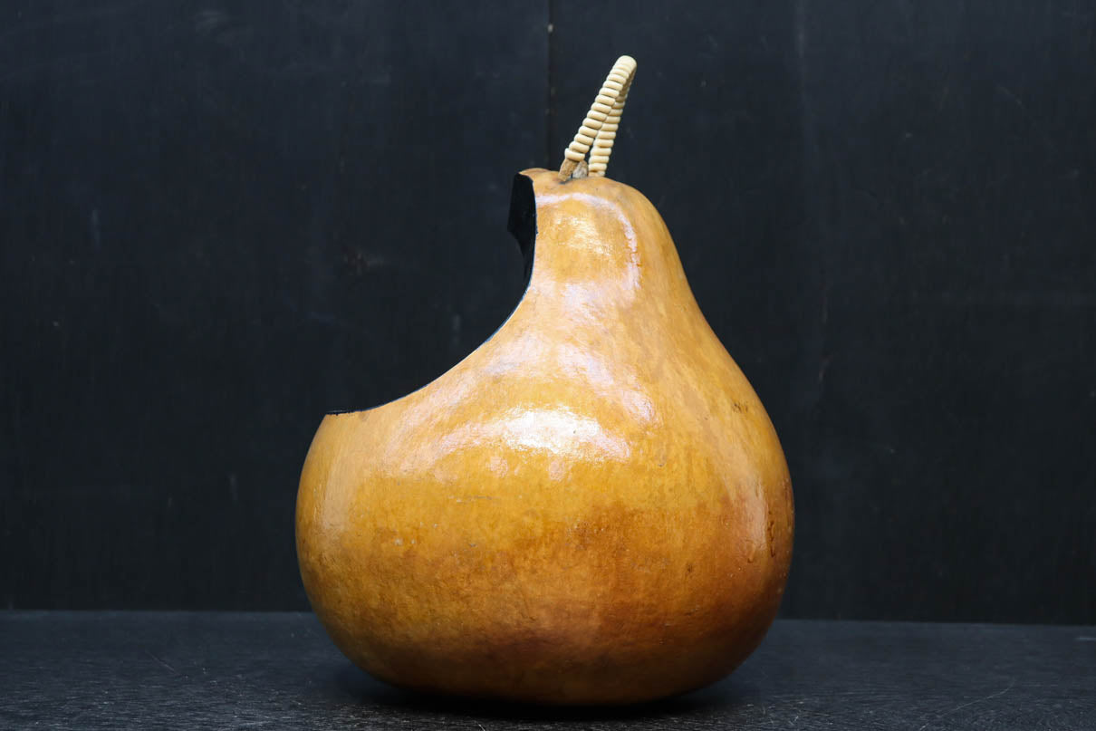 丸みがあり愛嬌あるふくべ細工のかぼちゃ型炭入れ　DC8237