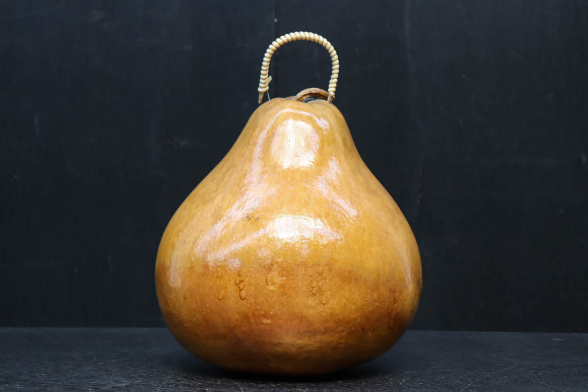 丸みがあり愛嬌あるふくべ細工のかぼちゃ型炭入れ　DC8237