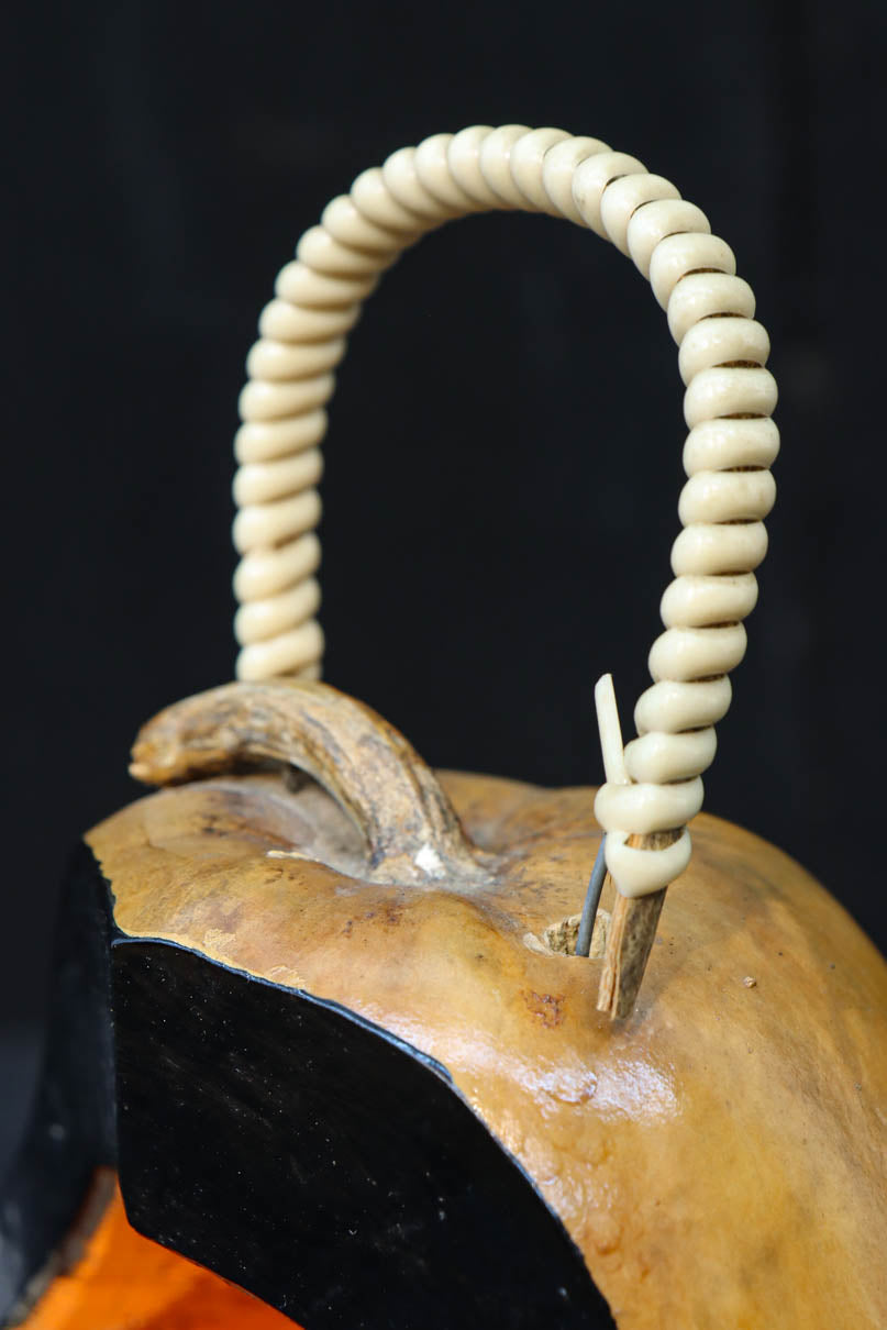 丸みがあり愛嬌あるふくべ細工のかぼちゃ型炭入れ　DC8237