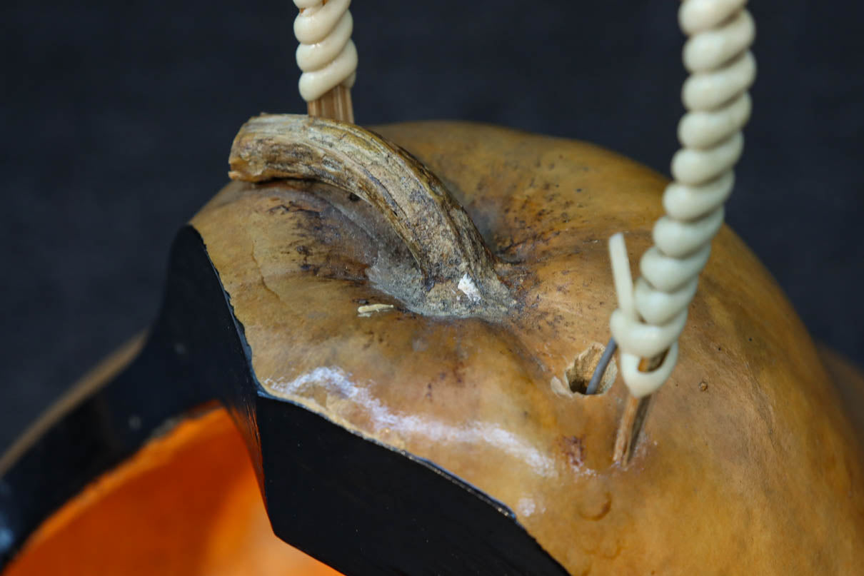 丸みがあり愛嬌あるふくべ細工のかぼちゃ型炭入れ　DC8237