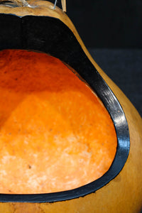 丸みがあり愛嬌あるふくべ細工のかぼちゃ型炭入れ　DC8237