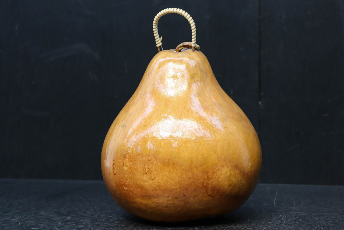 丸みがあり愛嬌あるふくべ細工のかぼちゃ型炭入れ　DC8237