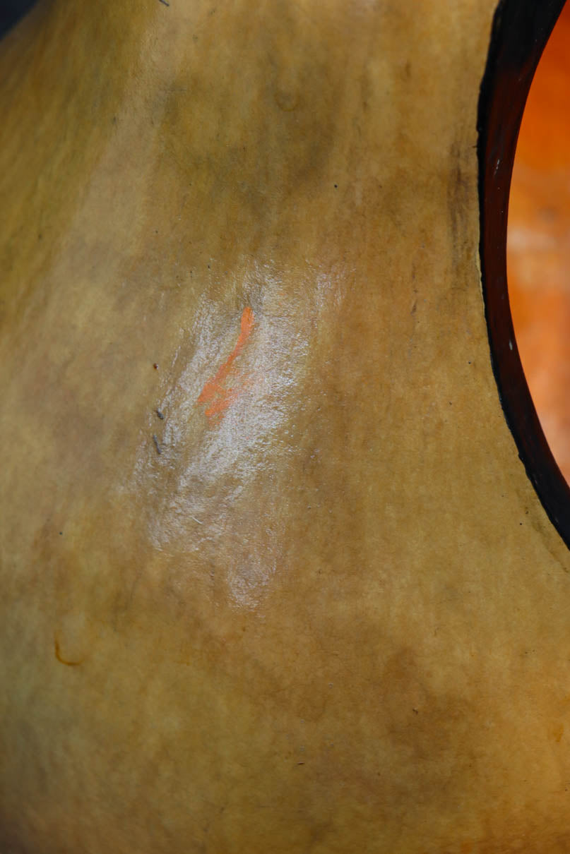 丸みがあり愛嬌あるふくべ細工のかぼちゃ型炭入れ　DC8237