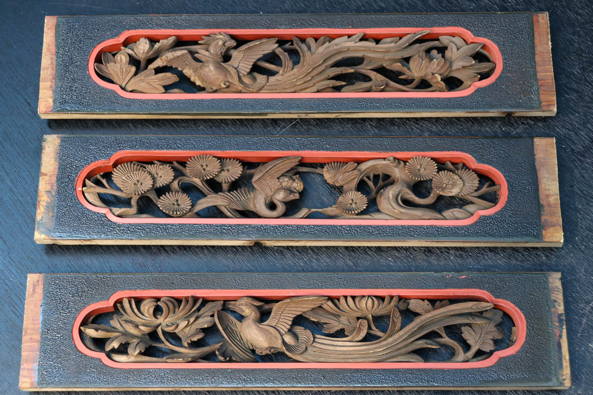 立体感のある彫刻が見栄えのする彫刻飾り　DC8257abc　在庫(a:1 b:1 c:1)個