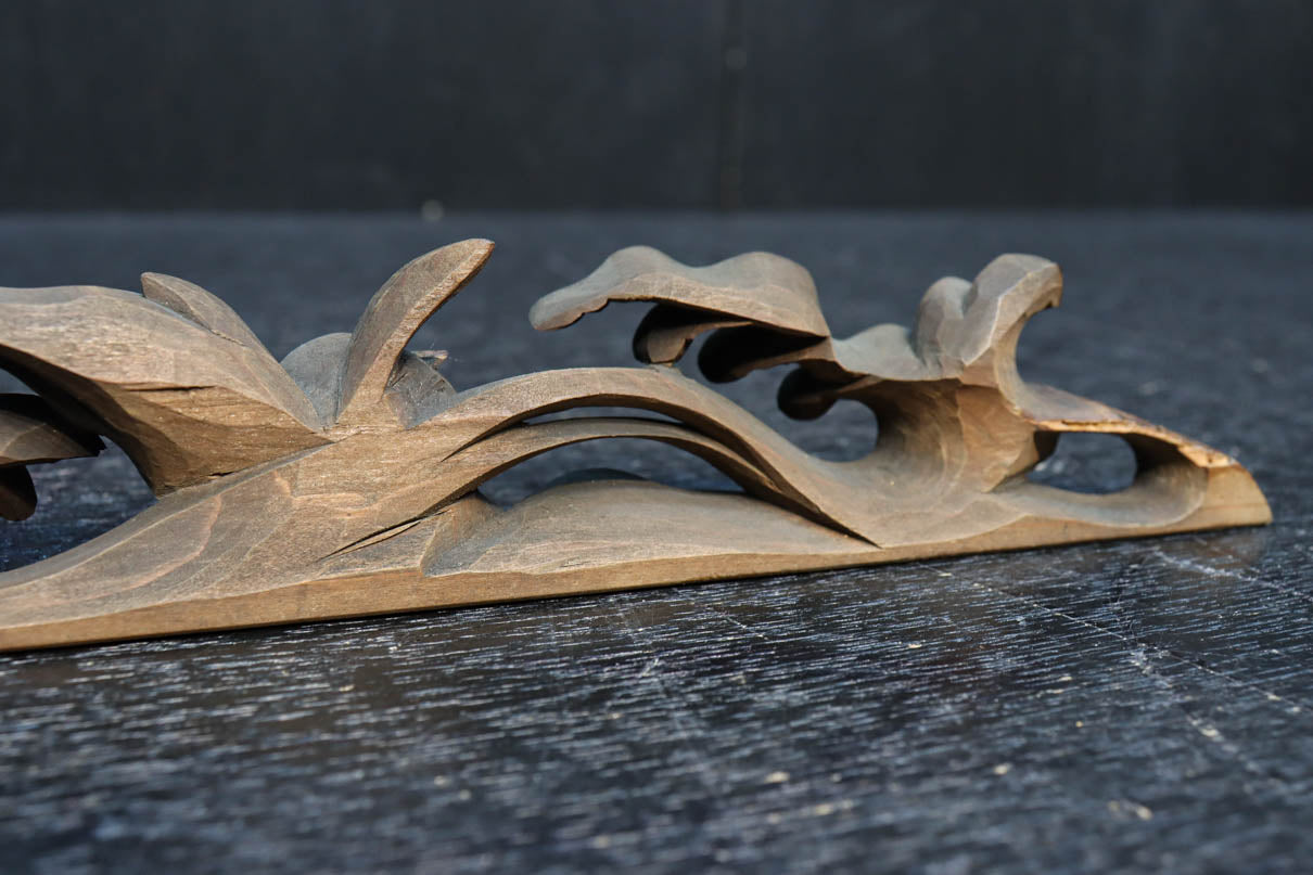 稀少！！可愛らしい波兎(なみうさぎ)の彫刻飾り　DC8260a