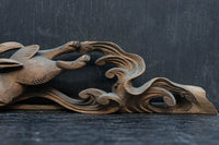 稀少！！可愛らしい波兎(なみうさぎ)の彫刻飾り　DC8260a