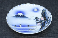 富士の頂きを望む風景を華やかに描いた中皿　DC8266　在庫5枚