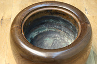 杢目が素晴らしい重厚感のある木製の丸火鉢　DC8274