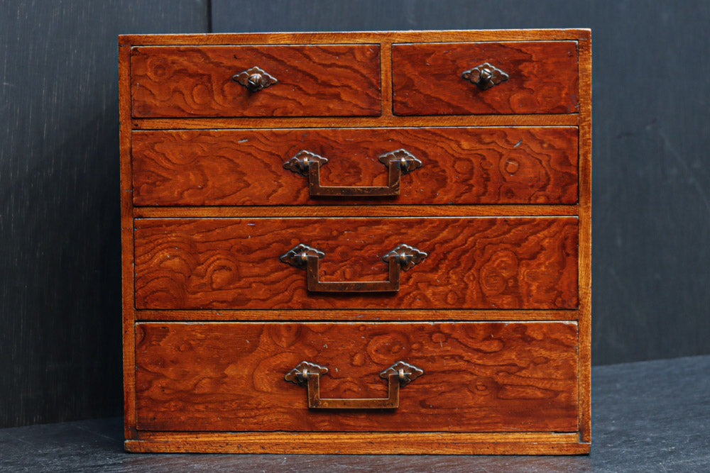 杢目の美しい味わいある針箱　DC8279