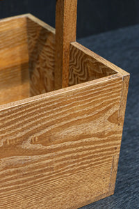 穏やかな杢目模様の持ち手付き炭入れ　DC8289