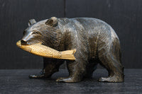 Small size Carved wooden bear figurine DC8293