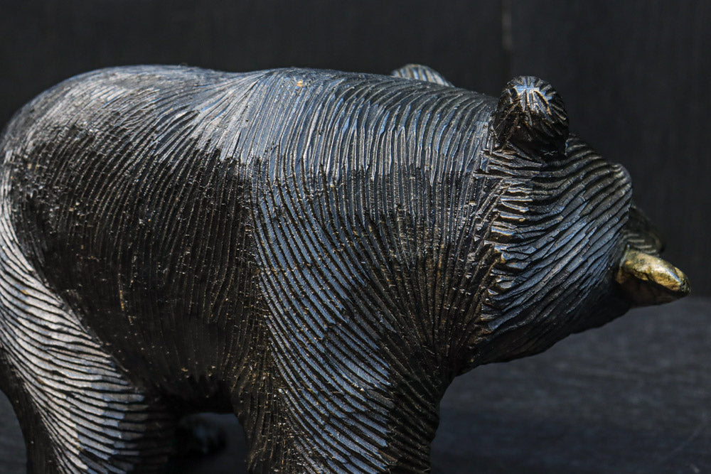 Small size Carved wooden bear figurine DC8293