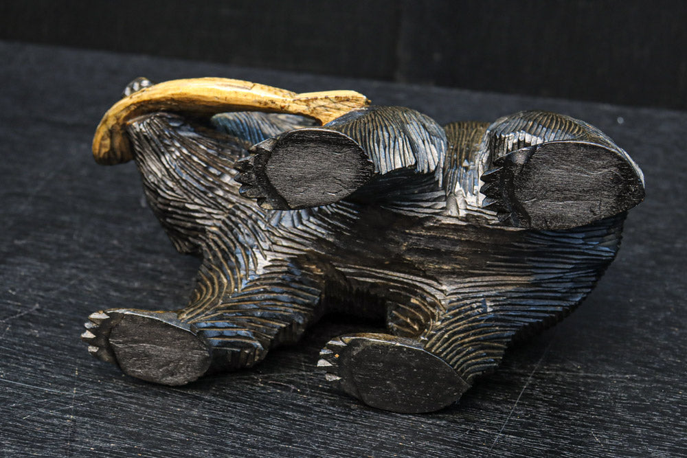 Small size Carved wooden bear figurine DC8293