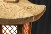 珍品!! 自然の風合いが温かみある木製の灯籠　DC8327