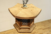 珍品!! 自然の風合いが温かみある木製の灯籠　DC8327