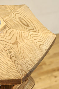 珍品!! 自然の風合いが温かみある木製の灯籠　DC8327