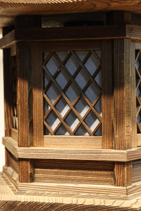 珍品!! 自然の風合いが温かみある木製の灯籠　DC8327