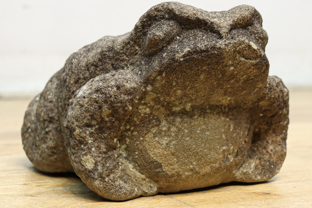 石のカエルです。 大きな目が印象的なカエルの石像 DC8329 – 古福庵 [ KOFUKUAN