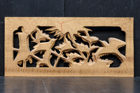 お花や小鳥の美しい風景を描いた小型の彫刻飾り　DC8346abcd　在庫(a:0b:1 c:0 d:0)枚