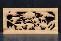 お花や小鳥の美しい風景を描いた小型の彫刻飾り　DC8346abcd　在庫(a:0b:1 c:0 d:0)枚