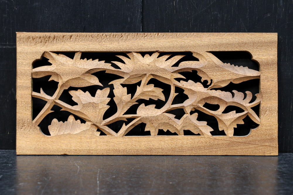 お花や小鳥の美しい風景を描いた小型の彫刻飾り　DC8346abcd　在庫(a:0b:1 c:0 d:0)枚