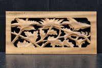 お花や小鳥の美しい風景を描いた小型の彫刻飾り　DC8346abcd　在庫(a:0b:1 c:0 d:0)枚