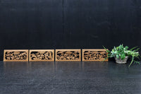 お花や小鳥の美しい風景を描いた小型の彫刻飾り　DC8346abcd　在庫(a:0b:1 c:0 d:0)枚