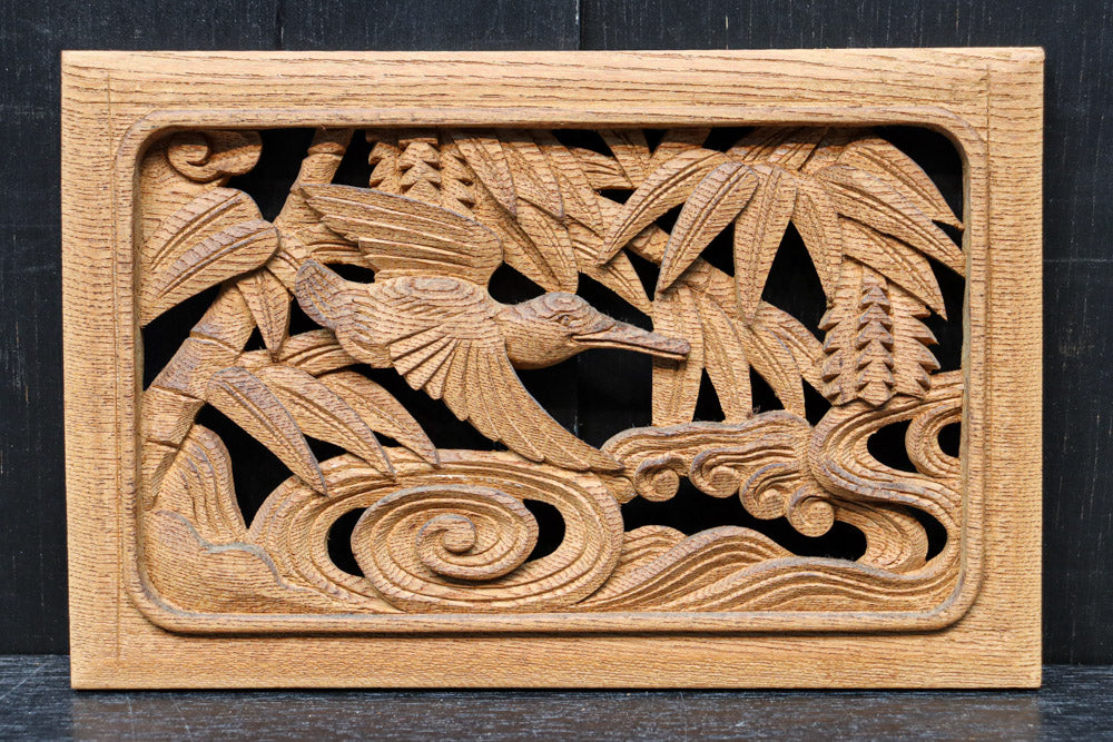 縁起の良い絵柄で品格ある小型の彫刻飾り　DC8348abcd　在庫(a:0b:0 c:1 d:1)枚