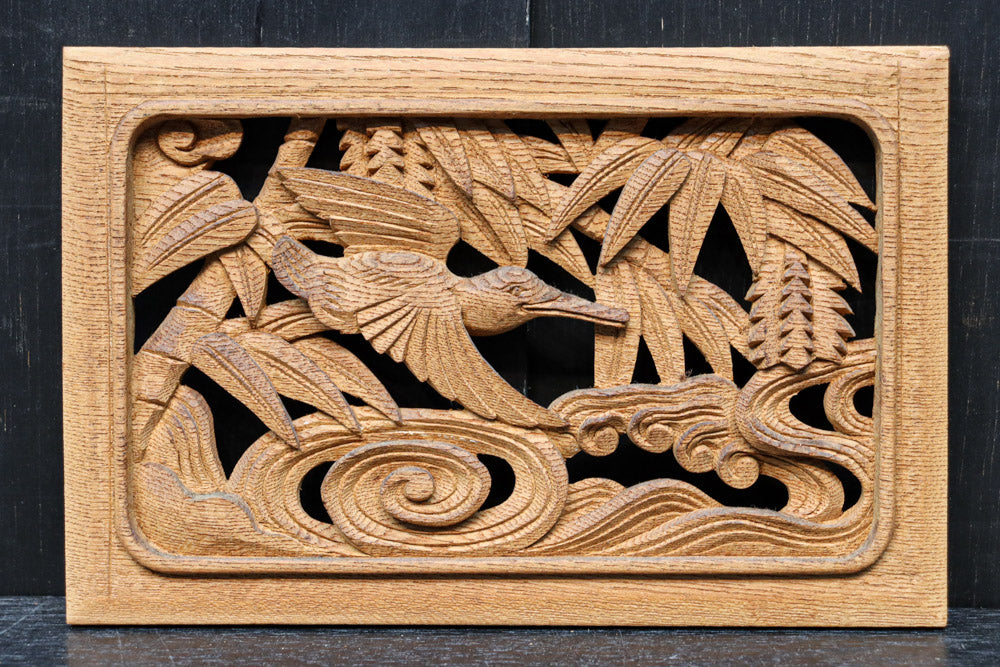 縁起の良い絵柄で品格ある小型の彫刻飾り　DC8348abcd　在庫(a:0b:0 c:1 d:1)枚