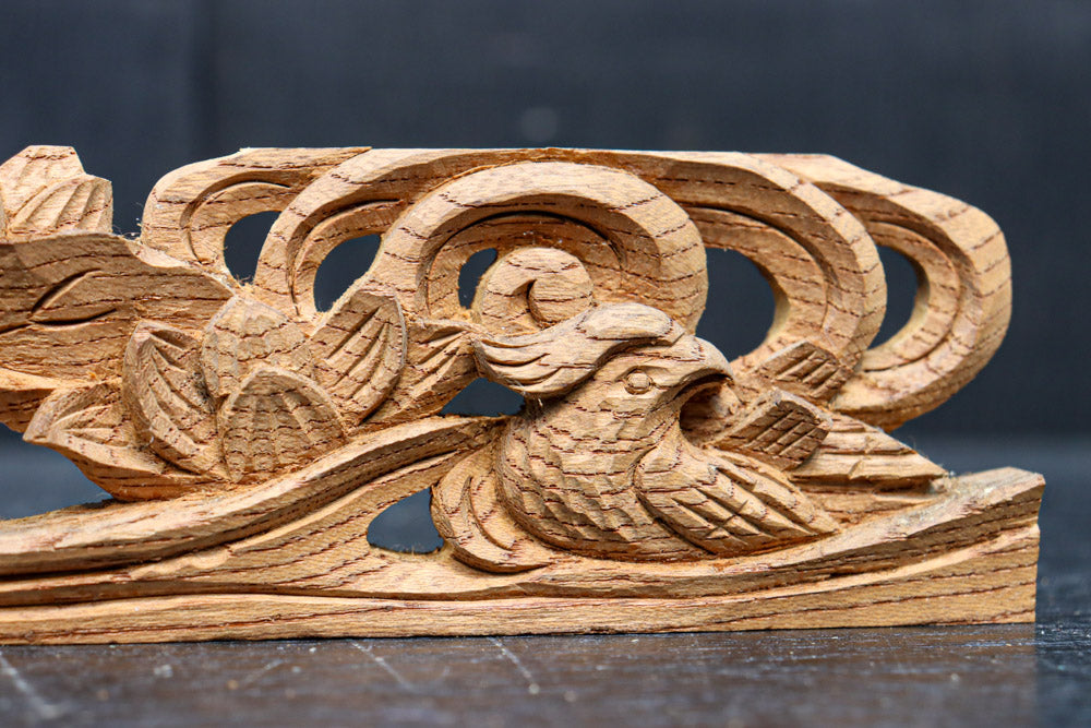 蓮の美しいシルエットを描いた彫刻飾り DC8351ab 在庫(a:1 b:1)枚 – 古