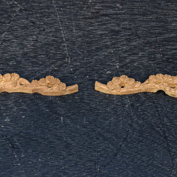 極小!! 小さなサイズに立派な松の木を描いた彫刻飾りセット DC8363