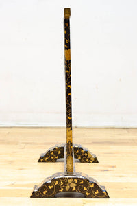 黒漆で雅な気品溢れる手ぬぐい掛け　DC8401a