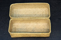 優しい風合いの網代編み中型蓋付き行李(こうり)　DC8419