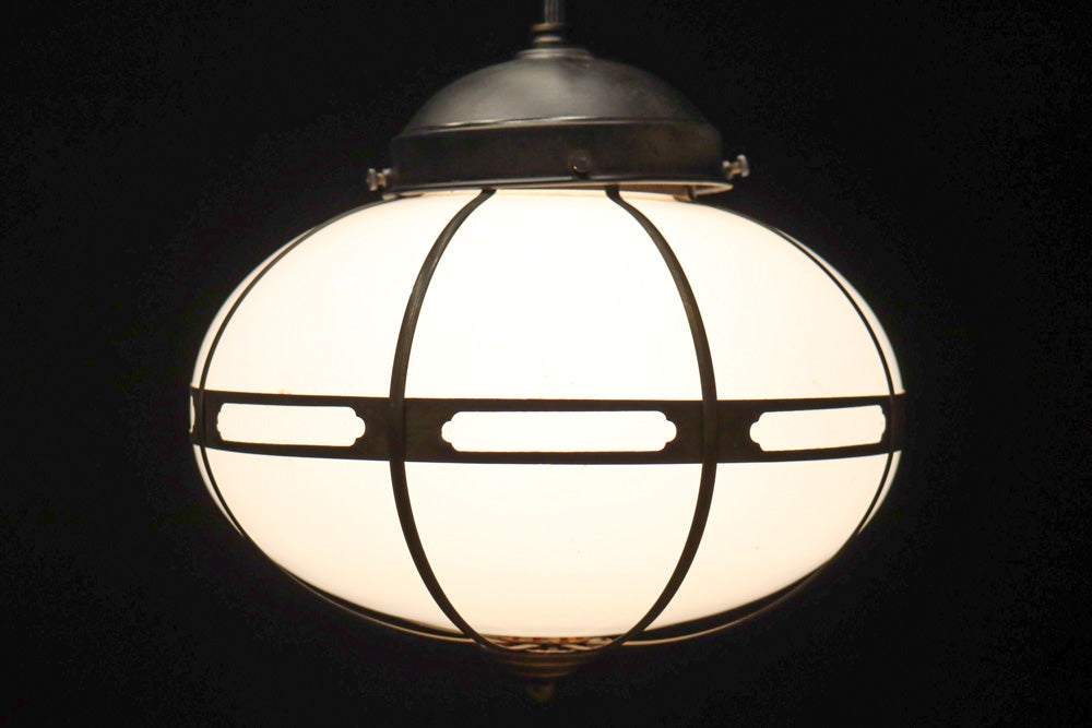 シンプル透かし様帯模様で風情ある雪洞型の電笠　DC8439