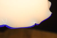 ブルーの縁取りをしたフリルが可愛い深型の電笠　D8443